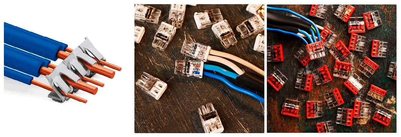 Соединение проводов и кабелей с помощью клемм Wago по технологии PUSH WIRE