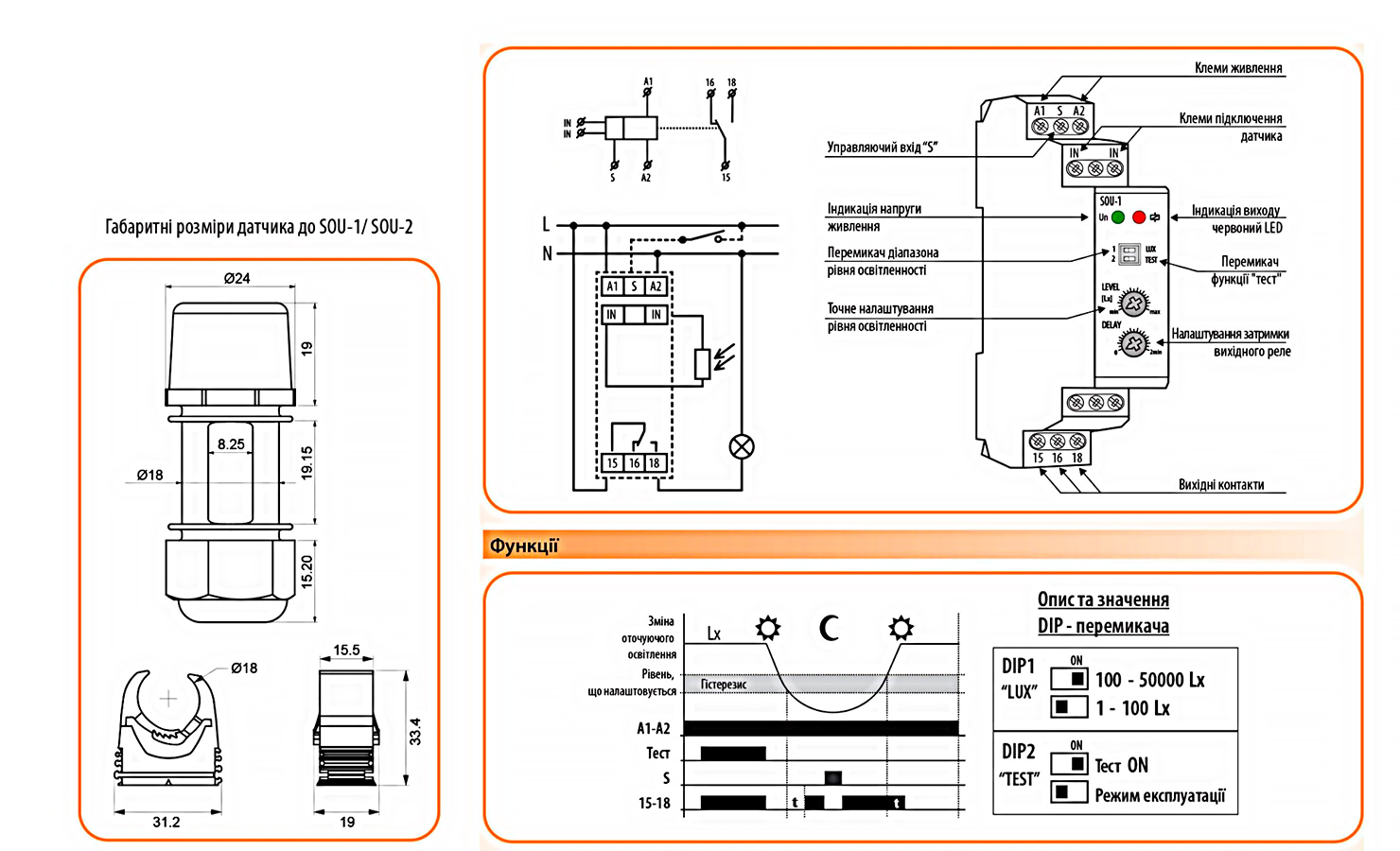 Як налаштувати сутінкове реле SOU-1 UNI