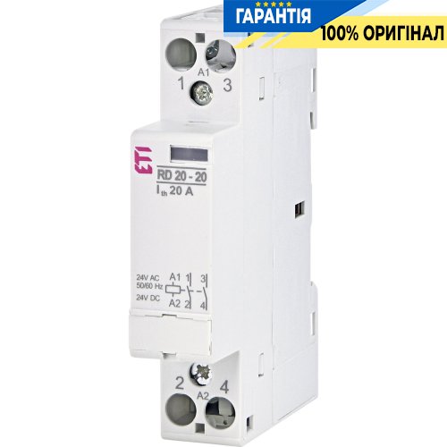 Контактор 2НВ, 20А 24V/AC/DC RD 20-20 ETI 2464005