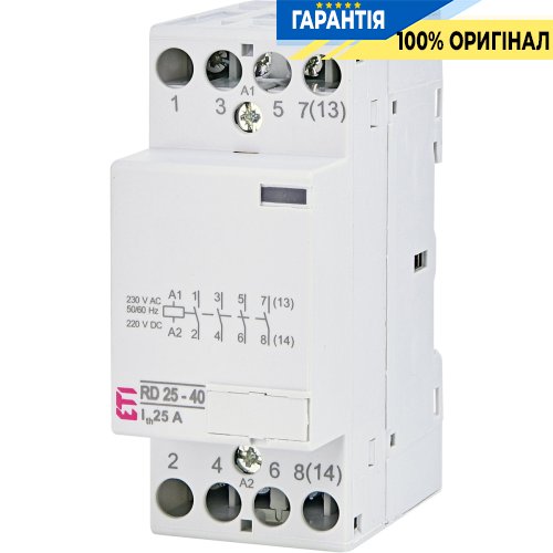 Контактор 4НО, 25А, 230V/AC/DC, RD 25-40 ETI 2464010