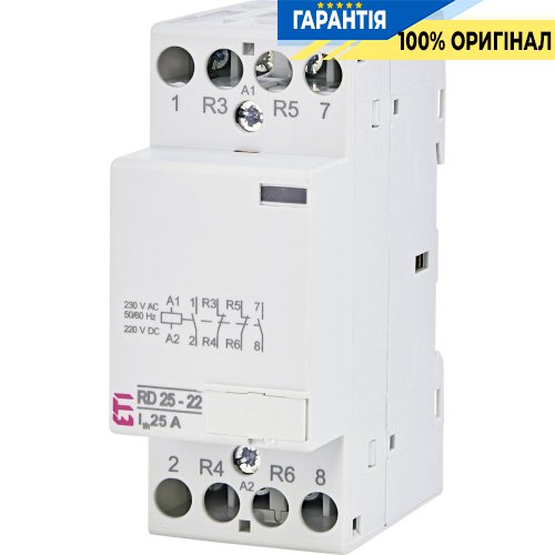 Контактор 2НВ+2НЗ, 25А, 230V/AC/DC, RD 25-22 ETI 2464014