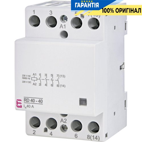 Контактор 4НО, 40А, 230V/AC/DC, RD 40-40 ETI 2464018