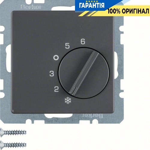Регулятор температуры помещения, до 10А/250В, антрацит, «Q.1» «Q.3» «Q7» Berker 20266086