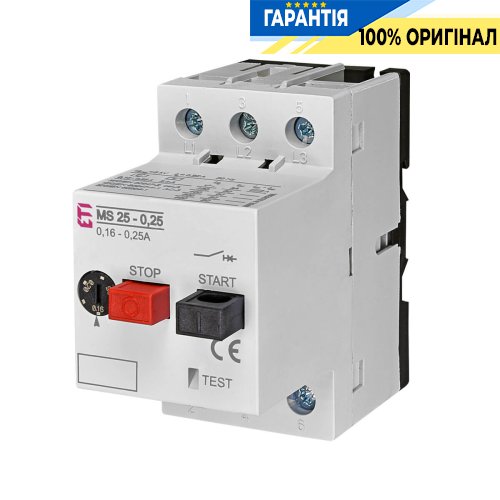 Автоматичний вимикач захисту двигуна MS25-0,25 ETI 4600020