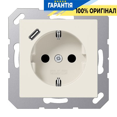 Розетка SCHUKO с USB тип C, Jung арт. A1520-18C, слоновая кость | ELECTRICA.NET.UA