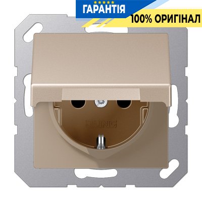 Розетка с З/К 16A/250V с крышкой, Jung Eco Profi EP1420KLCH, шампань | ELECTRICA.NET.UA