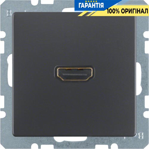 HDMI-розетка, антрацит, Berker «Q.1» «Q.3» «Q7» 3315426086
