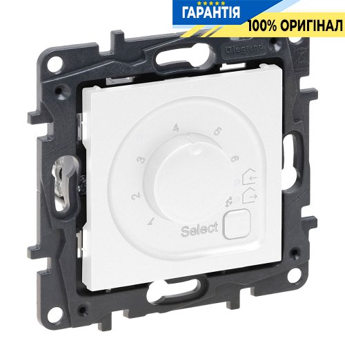 Термостат для теплої підлоги 16А 230ВА Legrand Niloe Step 863142, білий | ELECTRICA.NET.UA
