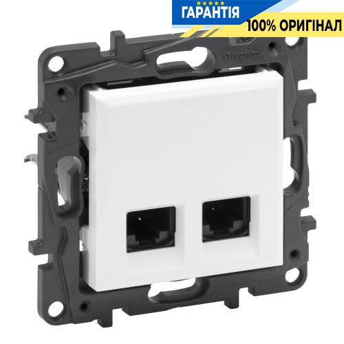Розетка комп'ютерна 2XRJ45 CAT5e UTP Legrand Niloe Step 863160, білий | ELECTRICA.NET.UA