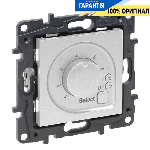 Термостат для теплого пола 16А 230ВА Legrand Niloe Step 863342, алюминий | ELECTRICA.NET.UA