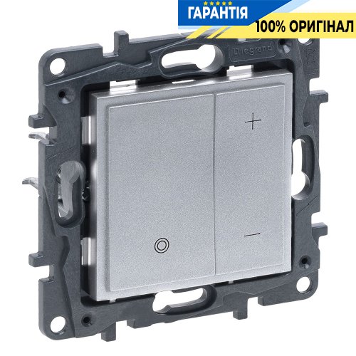 Светорегулятор клавишный 400Вт все нагрузки Legrand Niloe Step 863353, алюминий | ELECTRICA.NET.UA