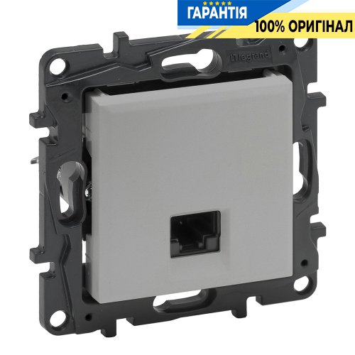 Розетка компьютерная RJ45 CAT6 FTP Legrand Niloe Step 863361, алюминий | ELECTRICA.NET.UA