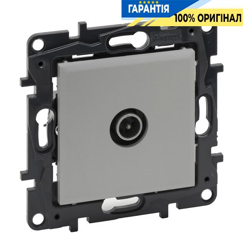 Розетка TV «звезда» Legrand Niloe Step 863374, алюминий | ELECTRICA.NET.UA