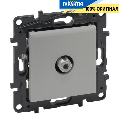 Розетка TV тип F «зірка» Legrand Niloe Step 863375, алюміній | ELECTRICA.NET.UA