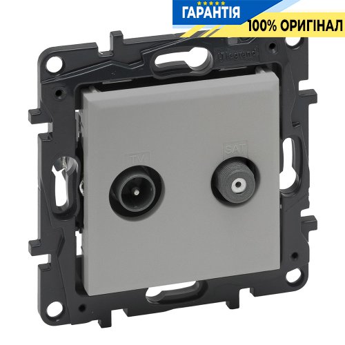 Розетка TV-SAT «звезда» Legrand Niloe Step 863383, алюминий | ELECTRICA.NET.UA