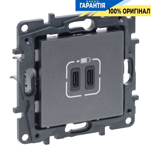 Розетка USB Тип С+C 15 Вт 5 В Legrand Niloe Step 863439 | ELECTRICA.NET.UA