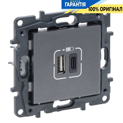 Розетка USB Тип А+C 12Вт+15Вт 5 В Legrand Niloe Step 863440 | ELECTRICA.NET.UA