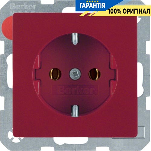 Розетка с заземляющим контактом, 16А/250В, красная, «Q.1» «Q.3» «Q7» Berker 47436012