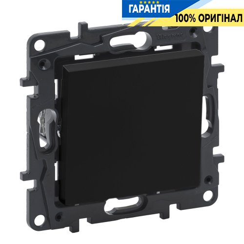 Перемикач 1-кл 10А, автоматичні клеми, Legrand Niloe Step 863506, чорний | ELECTRICA.NET.UA