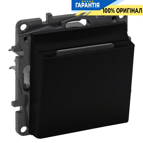 Вимикач картковий 6А 250В Legrand Niloe Step 863546, чорний | ELECTRICA.NET.UA