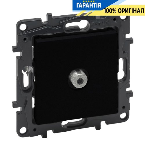 Розетка TV тип F «зірка» Legrand Niloe Step 863575, чорний | ELECTRICA.NET.UA