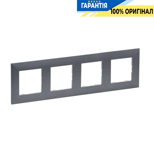Рамка 4-постова Legrand Niloe Step 863994, фактурна сталь | ELECTRICA.NET.UA