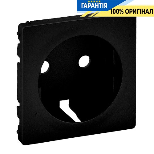 Лицьова панель розетки 2К+З Legrand Valena Life Black 756202, чорний матовий | ELECTRICA.NET.UA