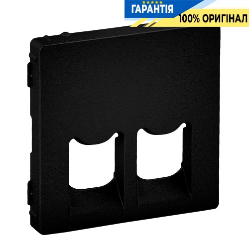 Лицевая панель розетки Rj11+Rj45, Legrand Valena Life Black 756422, черный матовый | ELECTRICA.NET.UA