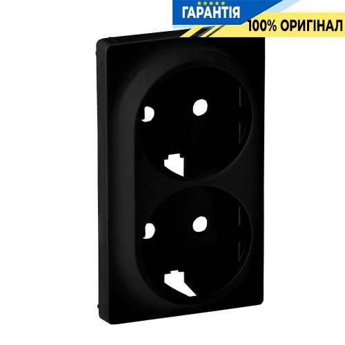 Лицьова панель розетки 2х2к+З Legrand Valena Life Black 756952, чорний матовий | ELECTRICA.NET.UA