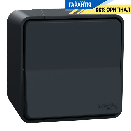 Перемикач одноклавішний IP55 зовнішній монтаж, чорний, Schneider Electric Mureva Styl MUR35021 | ELECTRICA.NET.UA