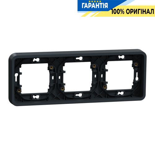 Рамка тримісна горизонтальна IP55, чорна, Schneider Electric Mureva Styl MUR34109 | ELECTRICA.NET.UA