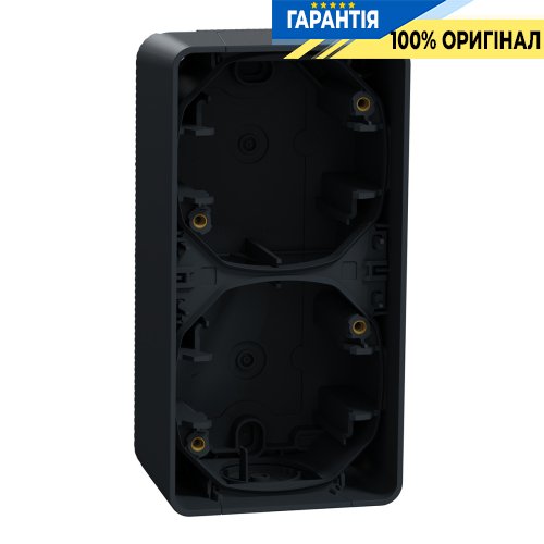 Двомісний бокс, зовнішній монтаж вертикальний, IP55, чорний, Schneider Electric Mureva Styl MUR37912 | ELECTRICA.NET.UA
