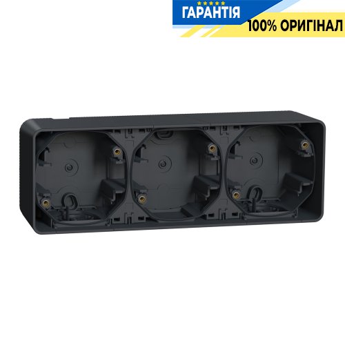 Трехместный бокс, наружный монтаж, IP55, черный, Schneider Electric Mureva Styl MUR37713 | ELECTRICA.NET.UA