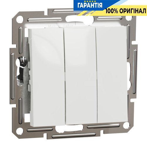 Вимикач 3-клавішний Schneider Electric Asfora EPH2170121, білий (без рамки) | ELECTRICA.NET.UA