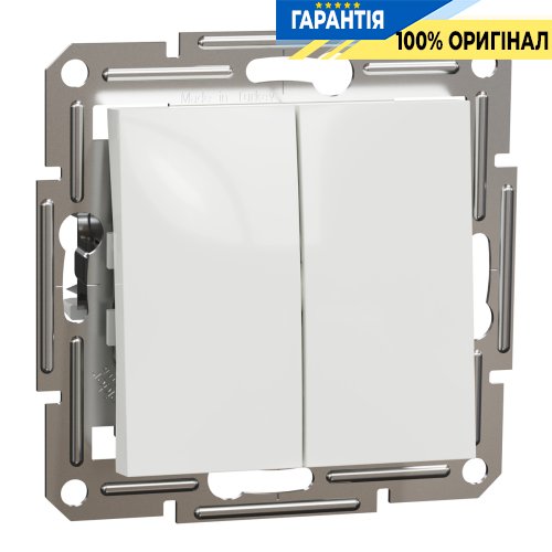 Переключатель 2-клавишный Schneider Electric Asfora EPH0670121, белый (без рамки) | ELECTRICA.NET.UA