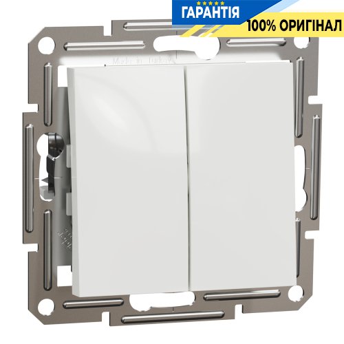 Кнопка 2-клавішний Schneider Electric Asfora EPH1170121, біла (без рамки) | ELECTRICA.NET.UA