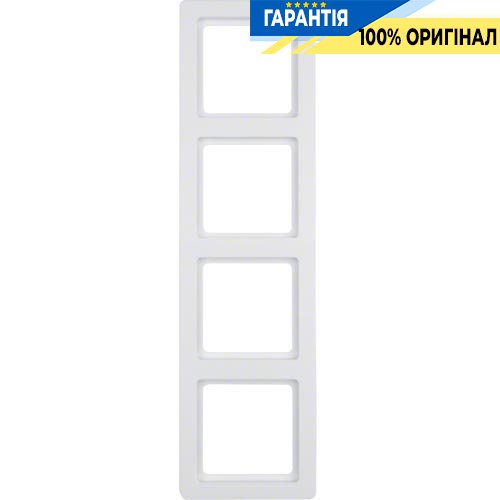 Рамка 4-кратная, полярная белизна, «Q.1» Berker 10146089