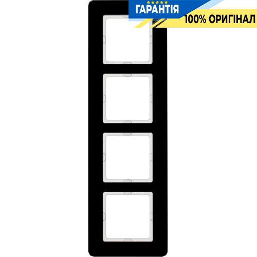 Рамка 4-я стекло/черный Q.7, Berker 10146076