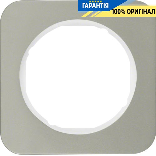 Рамка 1-я нержавеющая сталь/полярная белизна, R.1, Berker 10112114