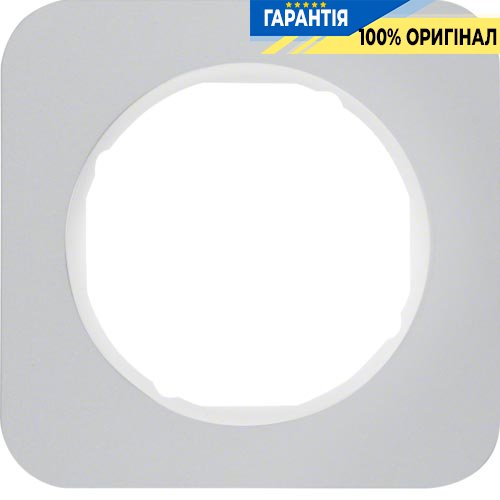 Рамка 1-я алюминий/полярная белизна (глянцевый), R.1, Berker 10112174