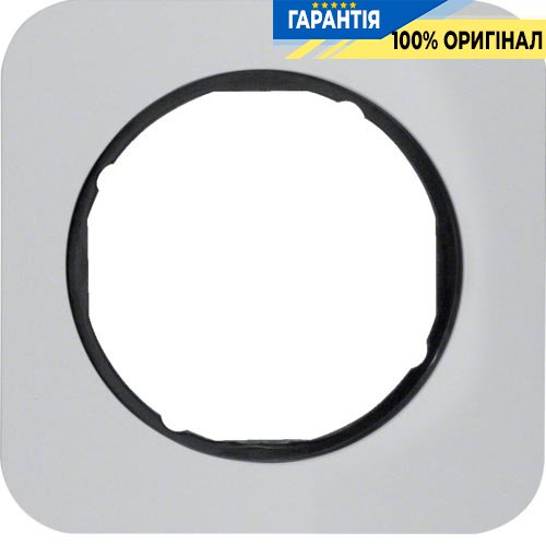 Рамка 1-я алюминий/чёрный (глянцевый), R.1, Berker 10112184