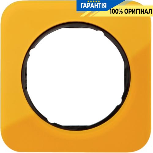 Рамка 1-я оранжевый прозрачный/чёрный (глянцевый), акрил, R.1, Berker 10112334