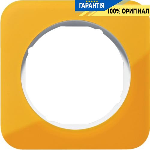 Рамка 1-я оранжевый прозрачный/полярная белизна (глянцевый), акрил, R.1, Berker 10112339
