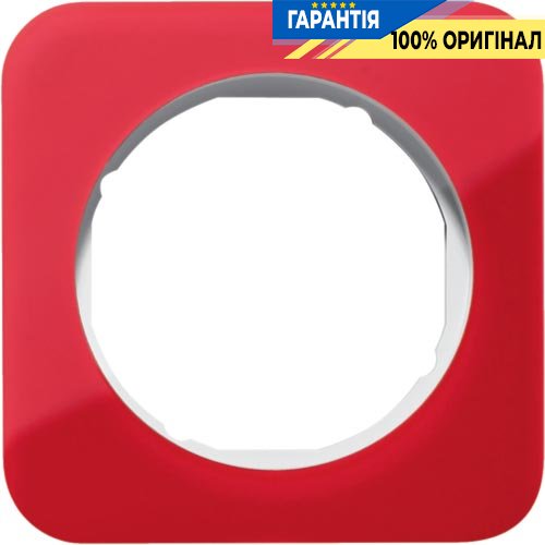 Рамка 1-я красный-прозрачный/полярная белизна (глянцевый), акрил, R.1, Berker 10112349