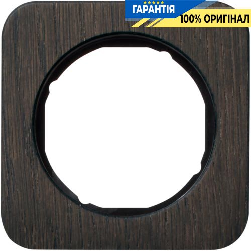 Рамка 1-я дуб/чёрный (глянцевый), дерево, R.1, Berker 10112354