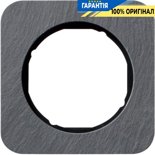 Рамка 1-я антрацит/чёрный (глянцевый), сланец, R.1, Berker 10112384