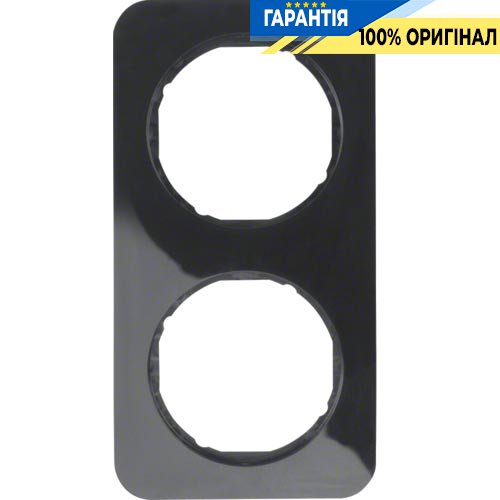 Рамка 2-а пластик/чорний (глянсовий), R.1, Berker 10122145