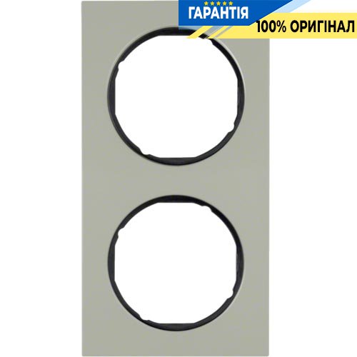 Рамка 2-а нержавіюча сталь/чорний Berker R.3 10122204
