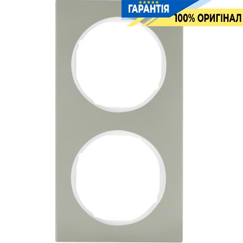 Рамка 2-я нержавеющая сталь/полярная белизна, R.3, Berker 10122214