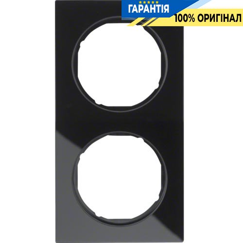 Рамка 2-а скло/чорний, R.3, Berker 10122216